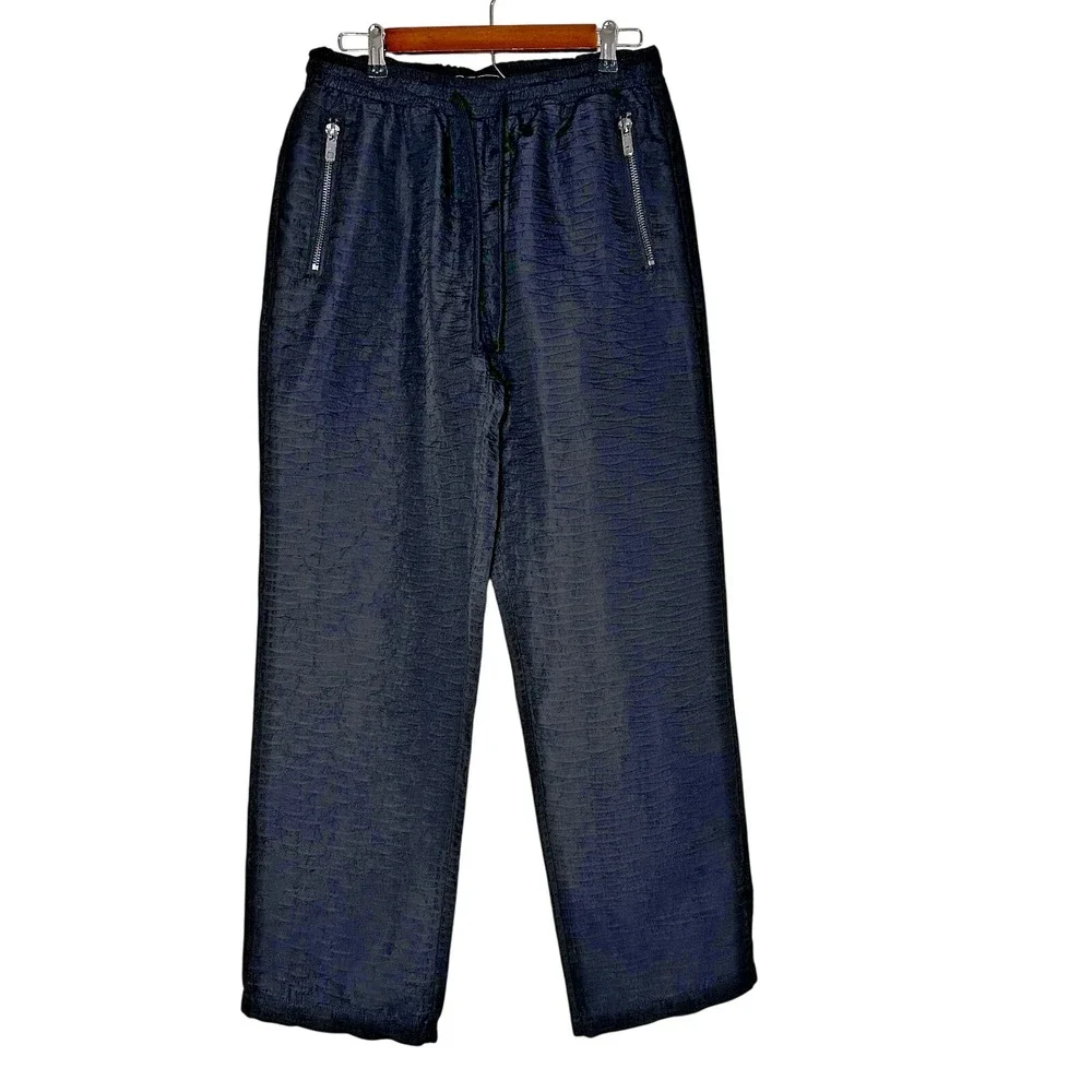 Forever‎ 21 Mens Slim Fit Textured Jogger Pants Medium Black Drawstring NEW